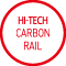 Hi-Tech Carbon Rail 高科技全碳弓: 以高張力碳纖維編織弓體，ø7x9 mm。