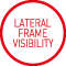  Lateral Frame Visibility:張力適當的襯墊包覆設計，讓表面能保有彈性以提升騎乘舒適性。