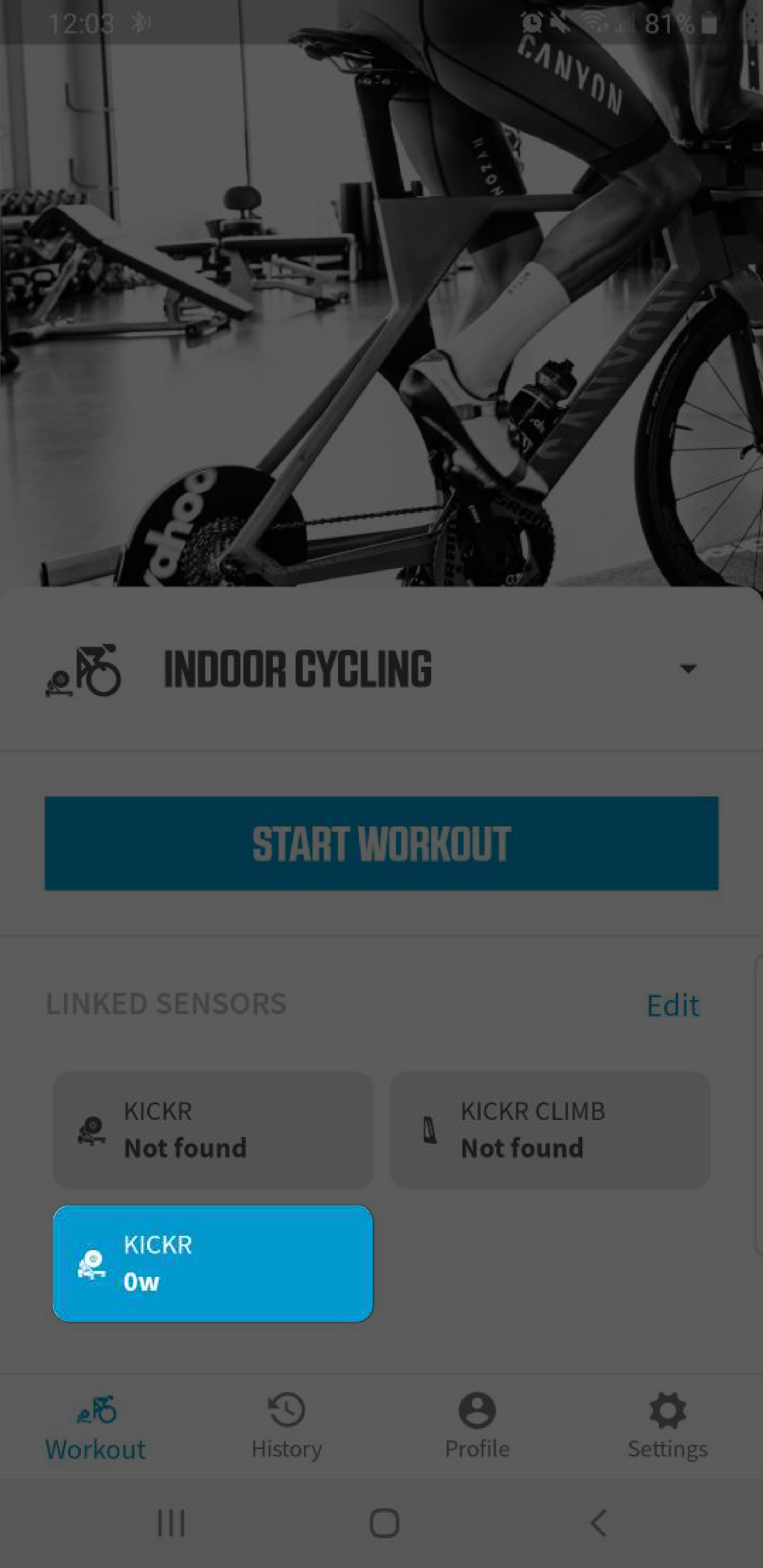 KICKR Smart Trainer-Calibration Android Step1 KICKR Smart Trainer-Calibration Android Step1
