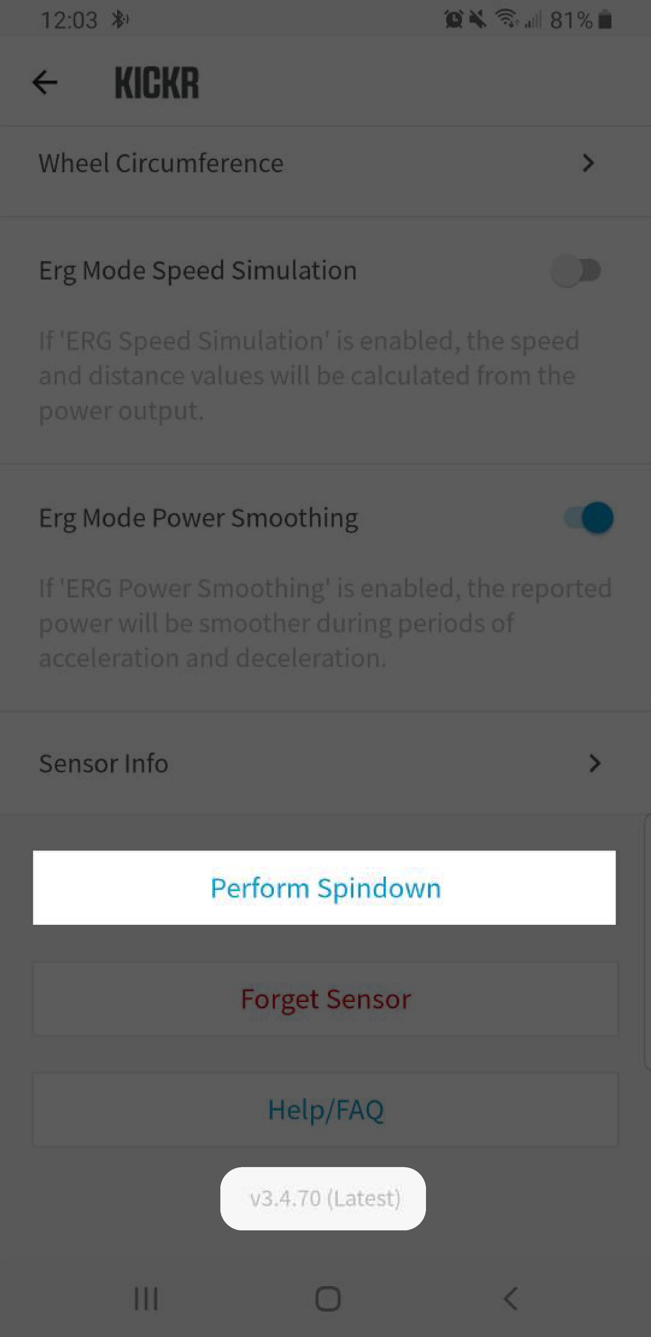 KICKR Smart Trainer-Calibration Android Step2