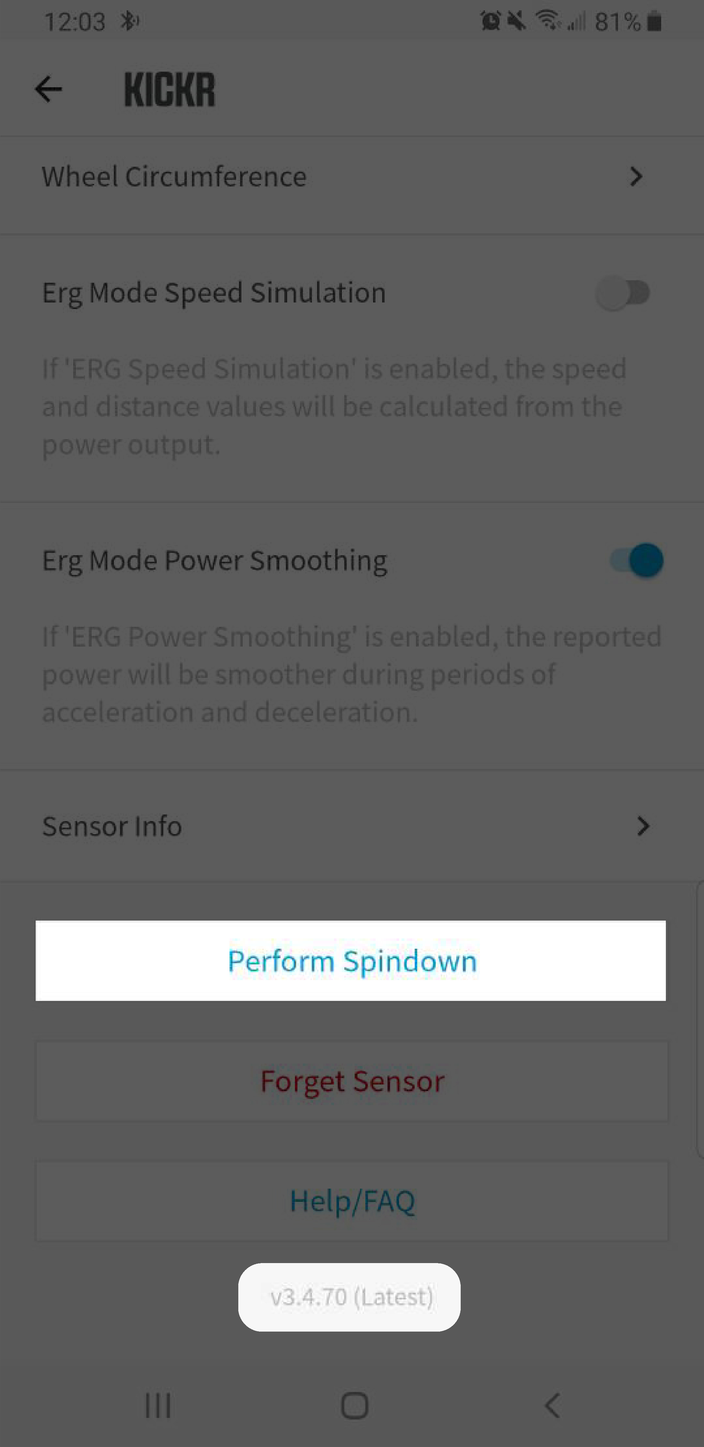 KICKR Smart Trainer-Calibration Android Step2 KICKR Smart Trainer-Calibration Android Step2