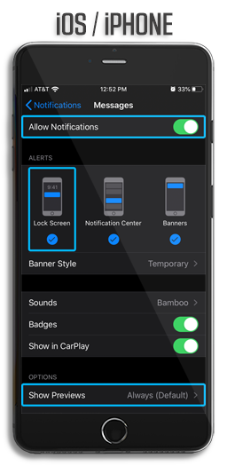ELEMNT - iOS 13+ Alerts and Notifications Setting